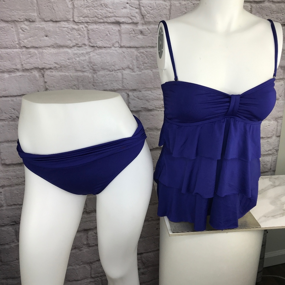 Kenneth Cole  Womans Violet 2 Piece Swimsuit Sz M